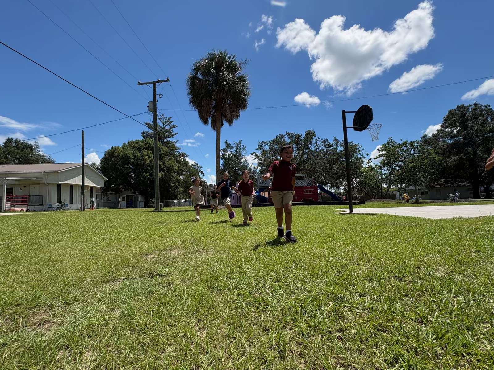 BCA students playing on the school field